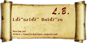 László Balázs névjegykártya