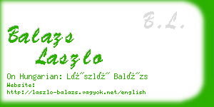 balazs laszlo business card